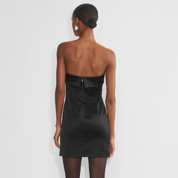 Aritzia Ten by Babaton Shimmer Satin Tube Dress Black Size 12 - Picture 7 of 10